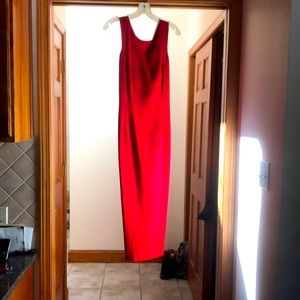 Red dress great for holiday party.  Comes to your ankle to show off heels